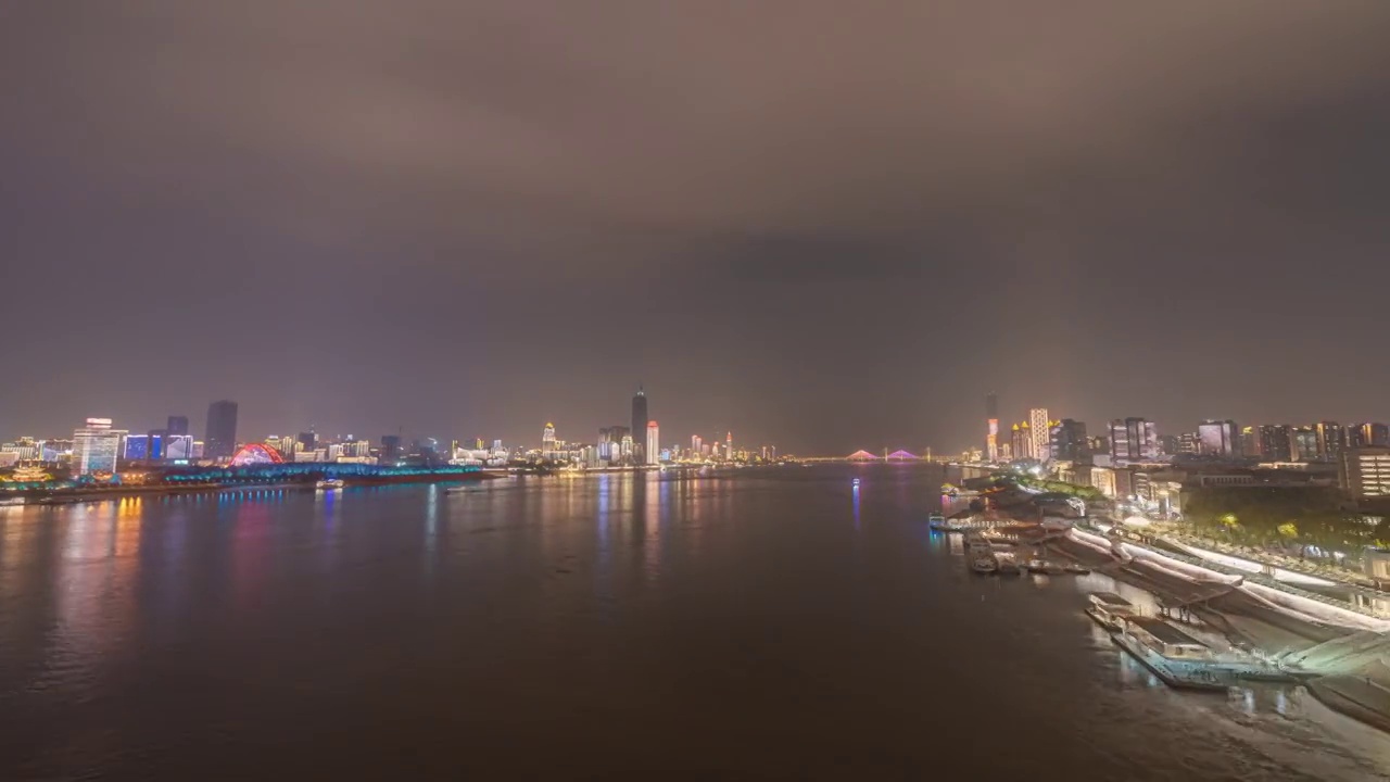 武汉长江夜景延时视频素材