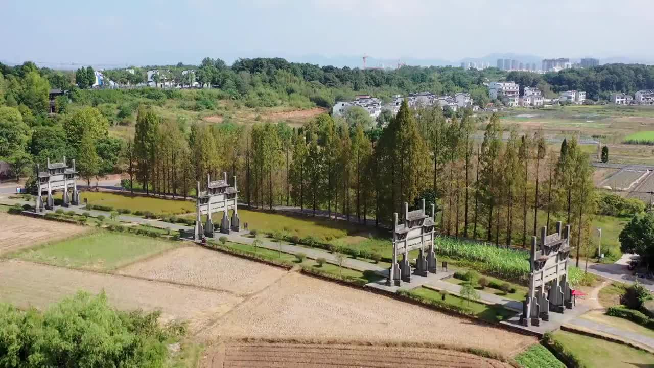 安徽黄山市棠樾牌坊群视频素材