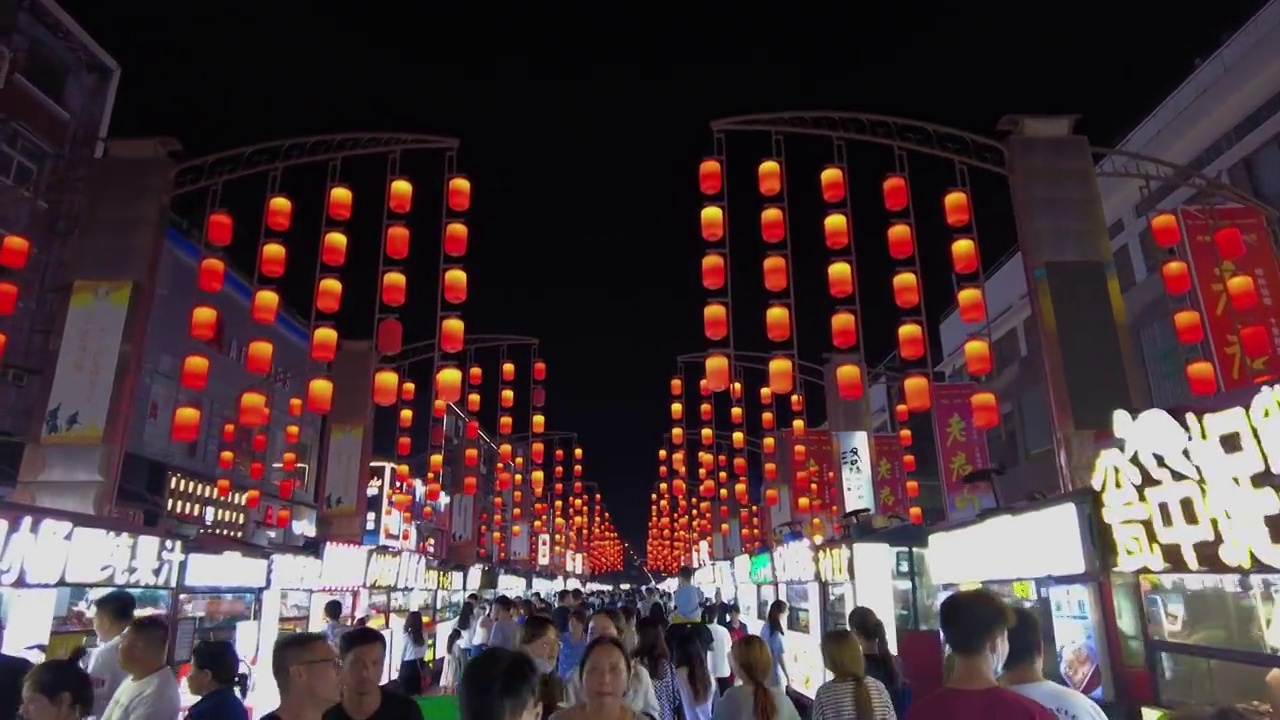 洛阳老城十字街夜市视频素材