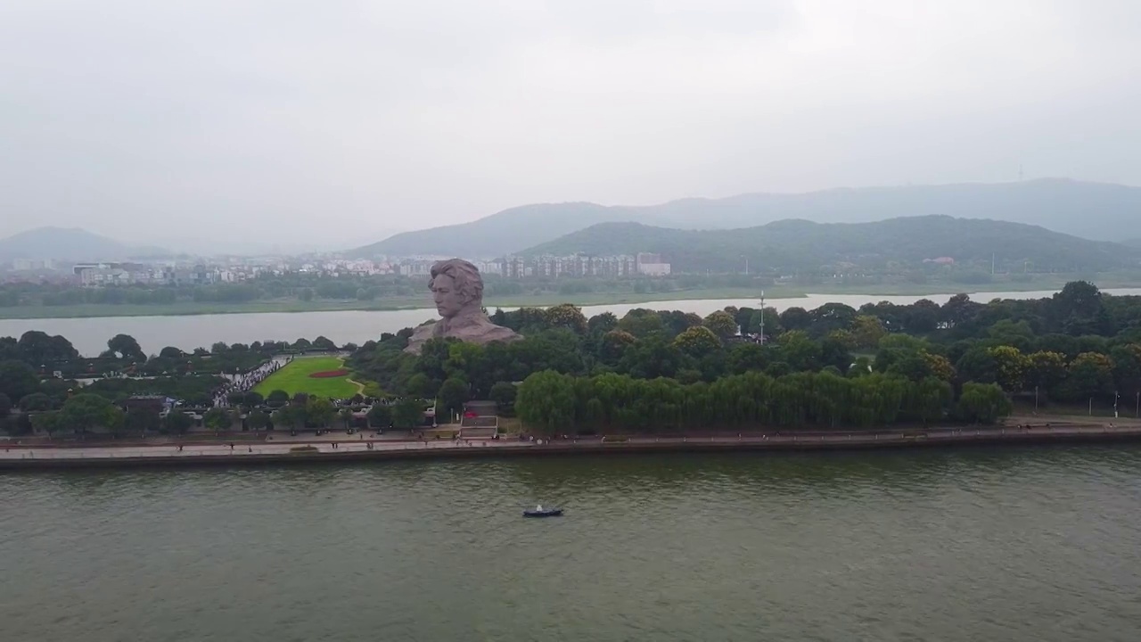 长沙市 岳麓区 橘子洲头 橘子洲景区 湘江 问天台视频素材