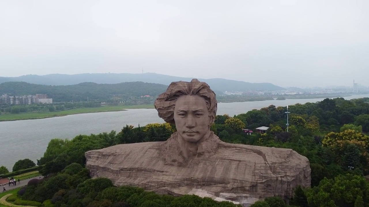 长沙市 岳麓区 橘子洲头 橘子洲景区 湘江 问天台视频素材