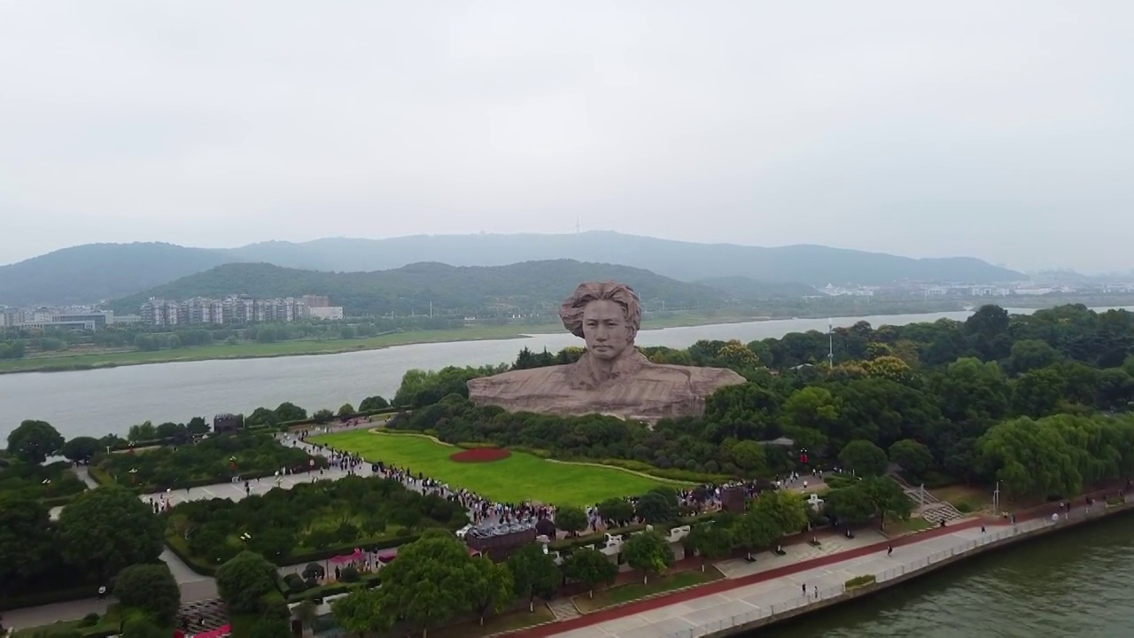 长沙市 岳麓区 橘子洲头 橘子洲景区 湘江 问天台视频素材