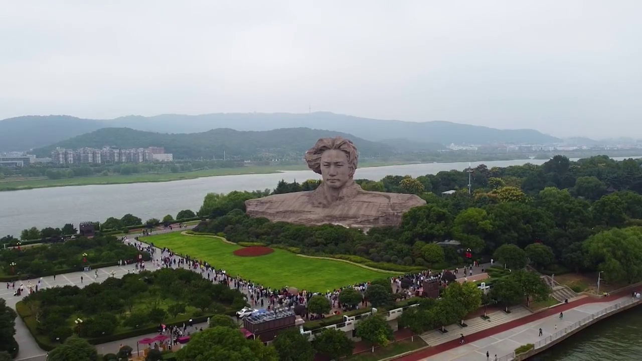 长沙市 岳麓区 橘子洲头 橘子洲景区 湘江 问天台视频素材