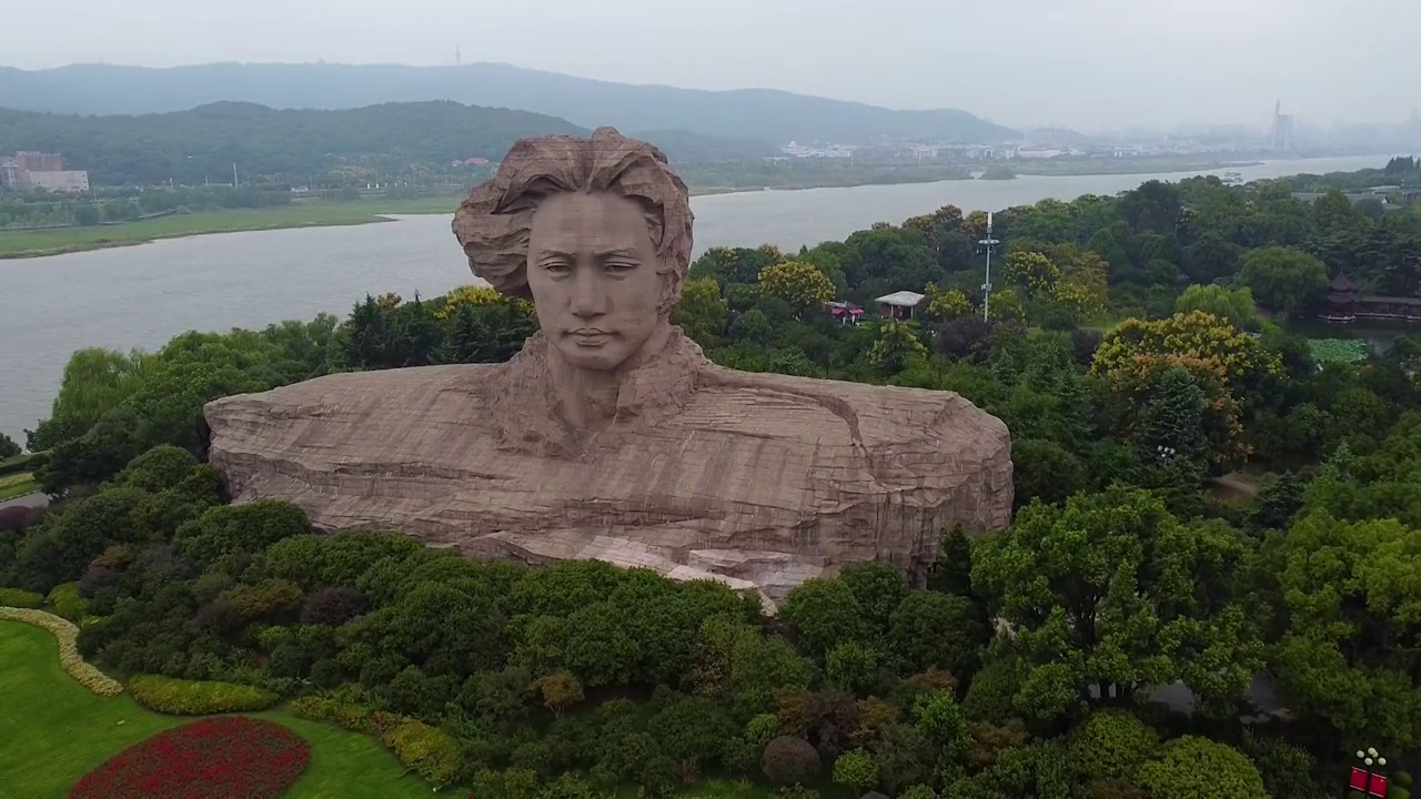 长沙市 岳麓区 橘子洲头 橘子洲景区 湘江 问天台视频素材