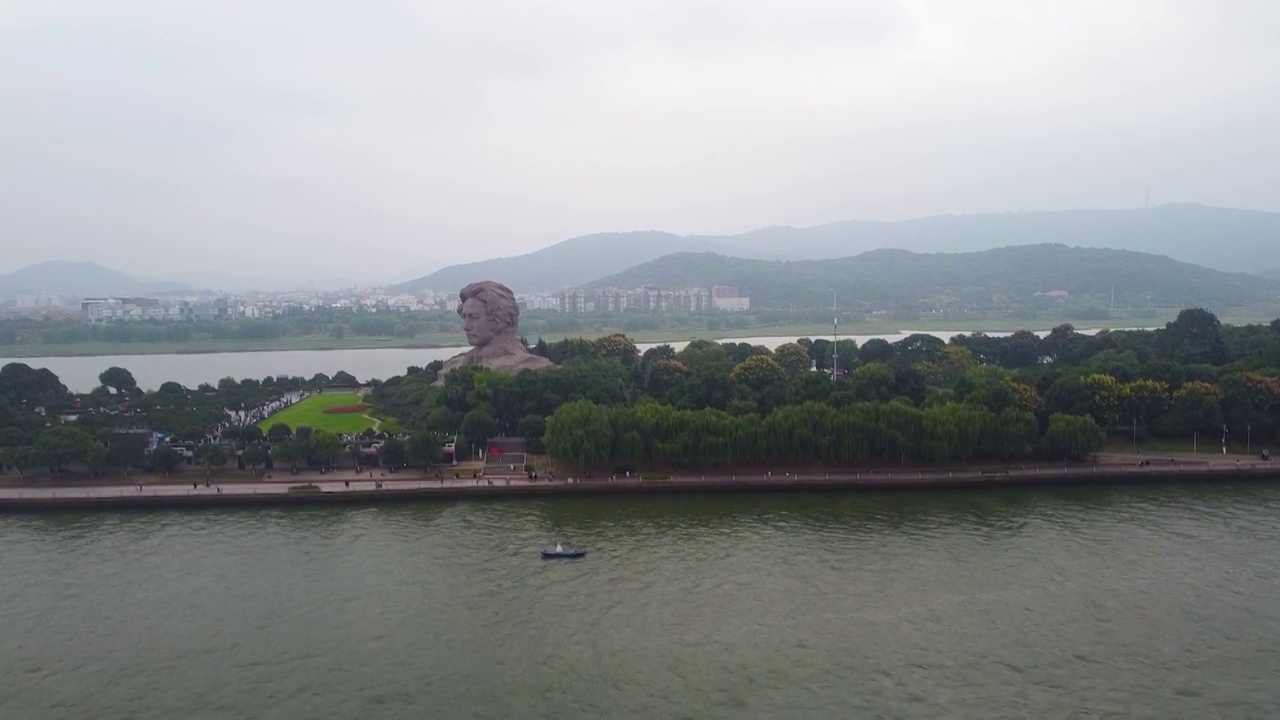 长沙市 岳麓区 橘子洲头 橘子洲景区 湘江 问天台视频素材