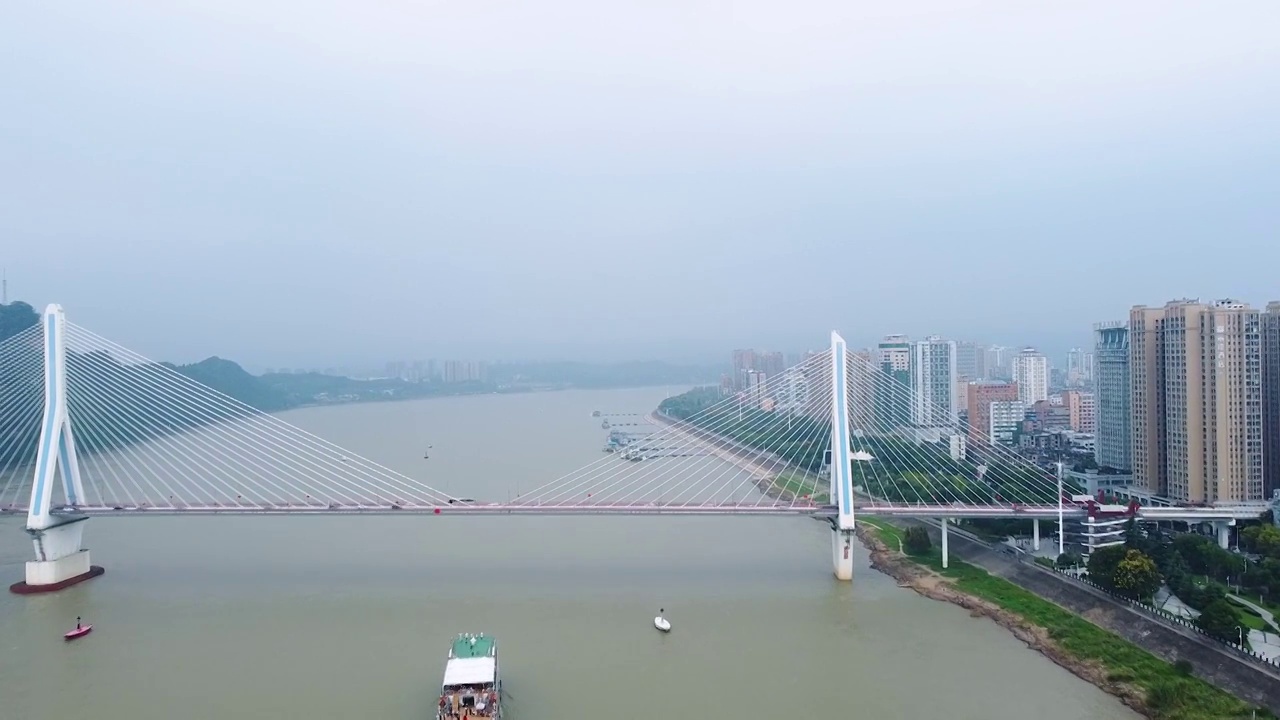 宜昌市 伍家岗区 夷陵长江大桥 沿江大道 胜利三路 滨江公园视频素材