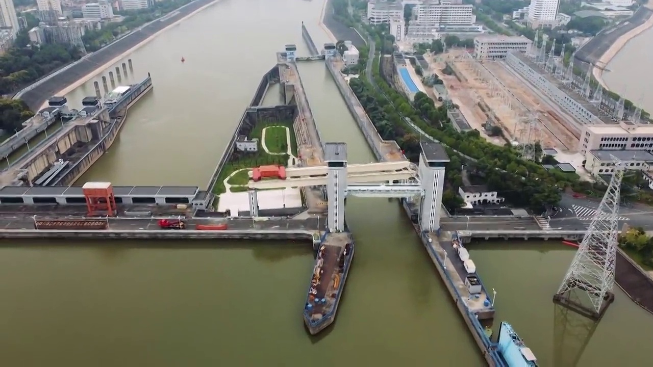 宜昌市 西陵区 葛洲坝船闸景区 葛洲坝 镇平路 长江 水坝视频素材