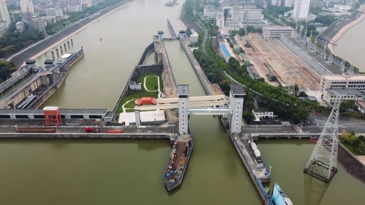 宜昌市 西陵区 葛洲坝船闸景区 葛洲坝 镇平路 长江 水坝视频素材