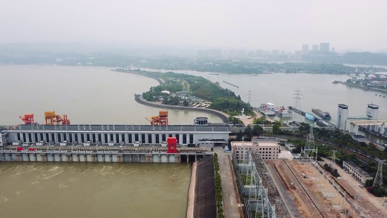 宜昌市 西陵区 葛洲坝船闸景区 葛洲坝 镇平路 长江 水坝视频素材