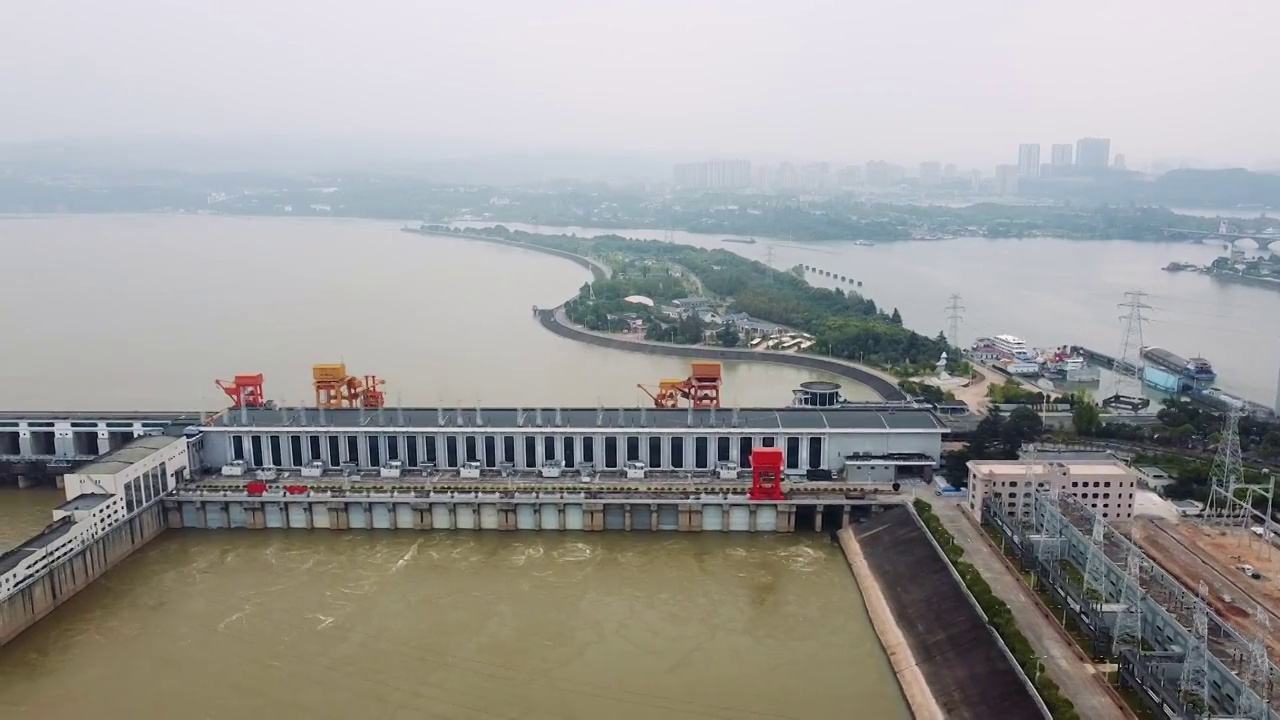 宜昌市 西陵区 葛洲坝船闸景区 葛洲坝 镇平路 长江 水坝视频素材