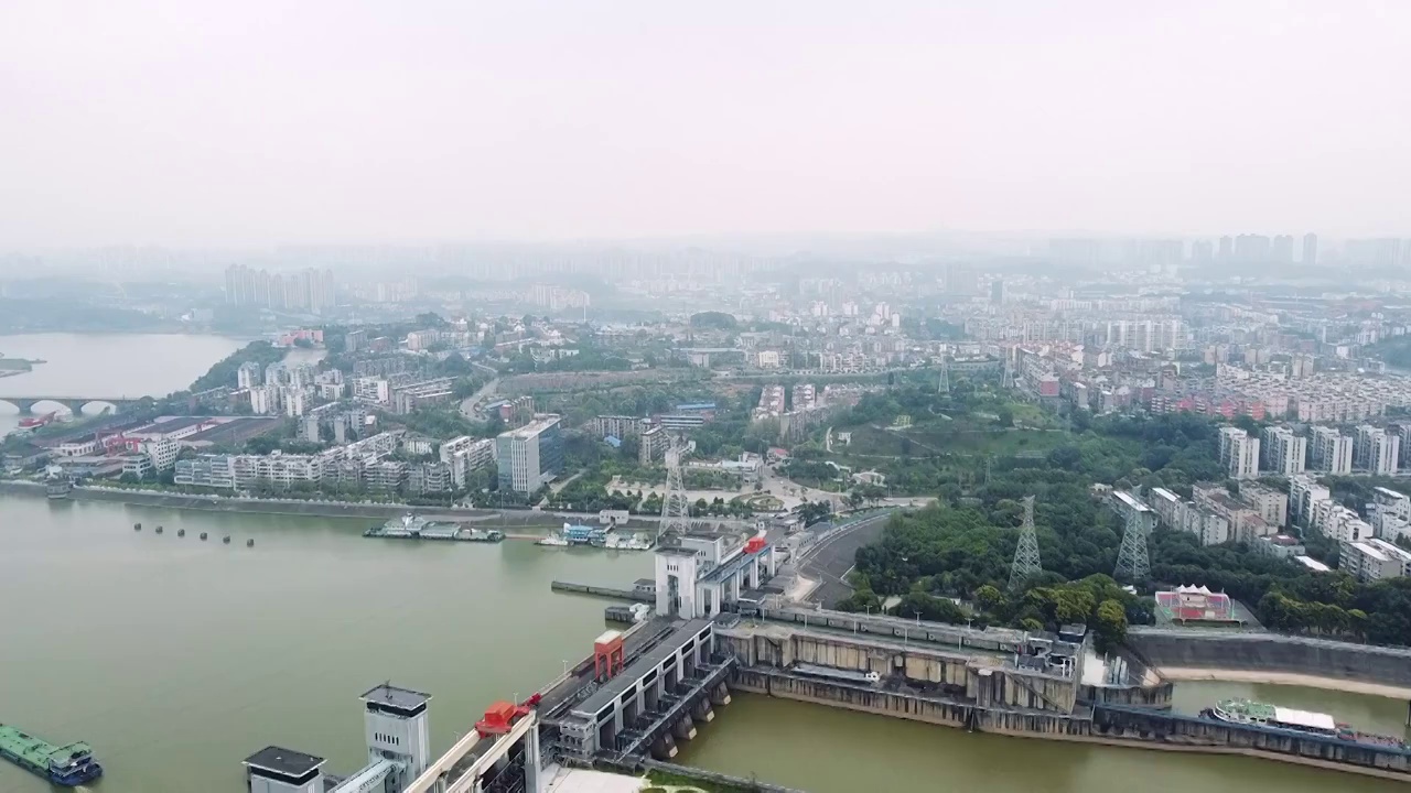 宜昌市 西陵区 葛洲坝船闸景区 葛洲坝 镇平路 长江 水坝视频素材