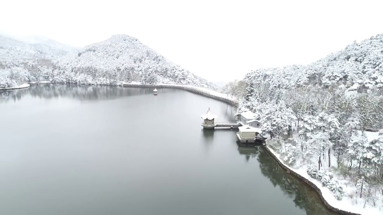 俯瞰湖上风光视频素材