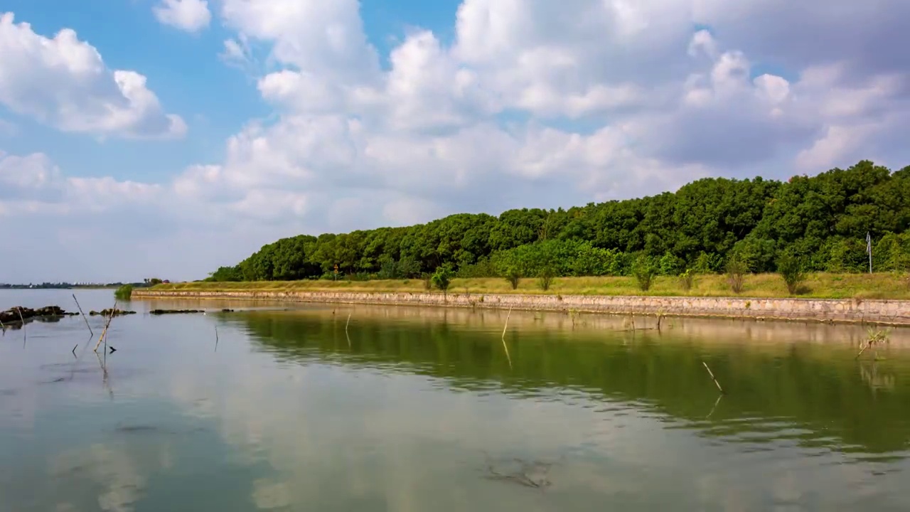 苏州漕湖风景延时视频素材