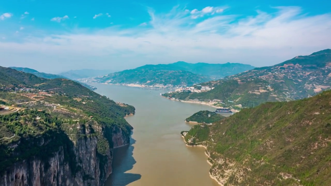 奉节白帝城瞿塘峡延迟视频素材