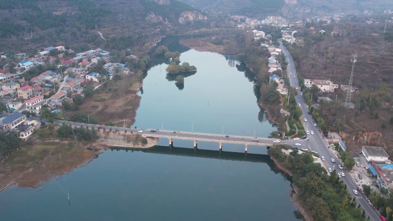 航拍济南锦绣川水库视频素材