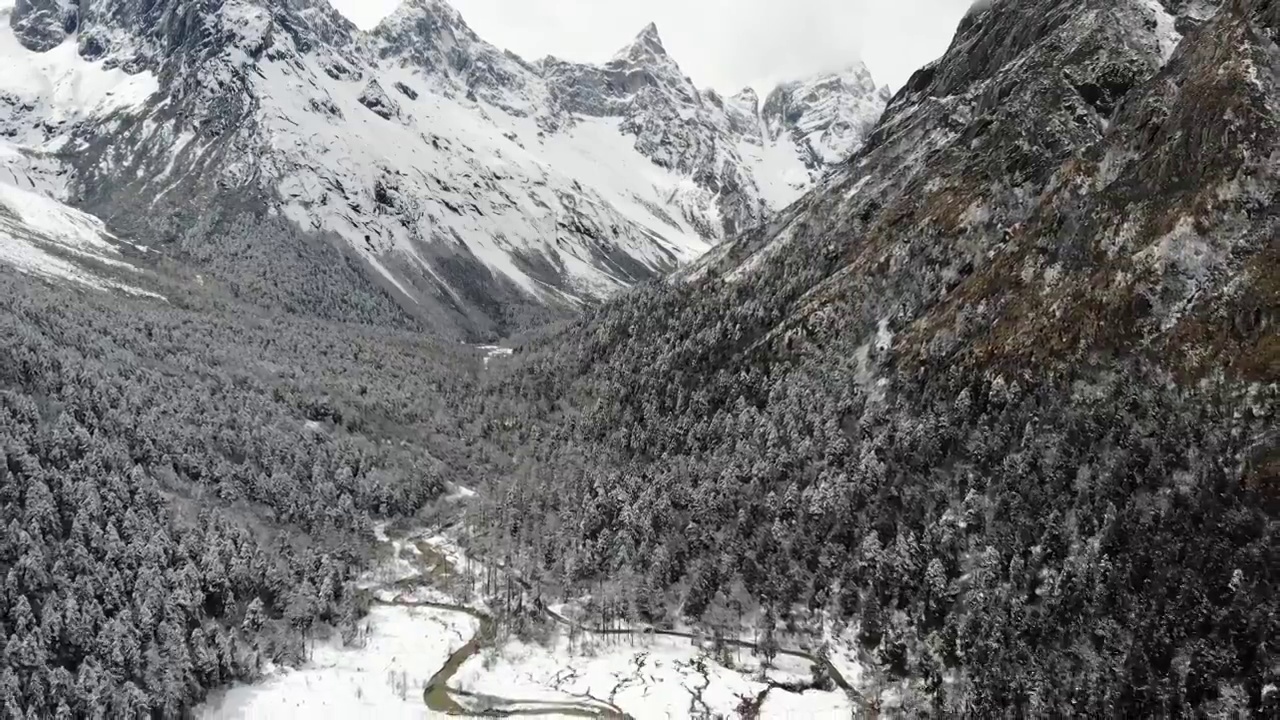 毕棚沟冬季雪景视频素材