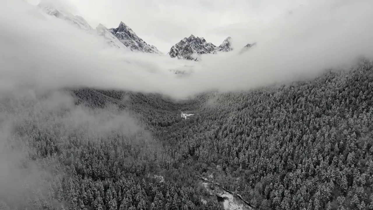 毕棚沟冬季雪景视频素材