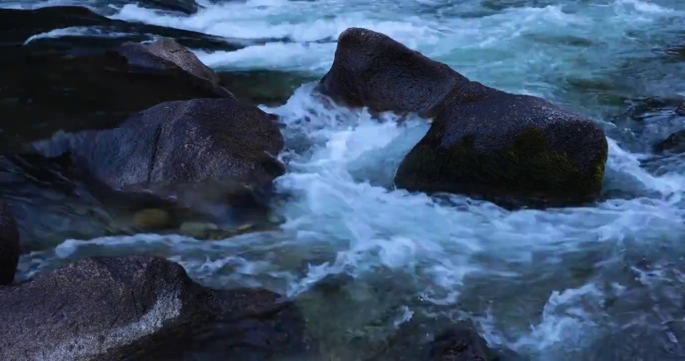 水流，河流，岩石，水源，清澈，流动，凉爽，水，小溪，特写视频素材