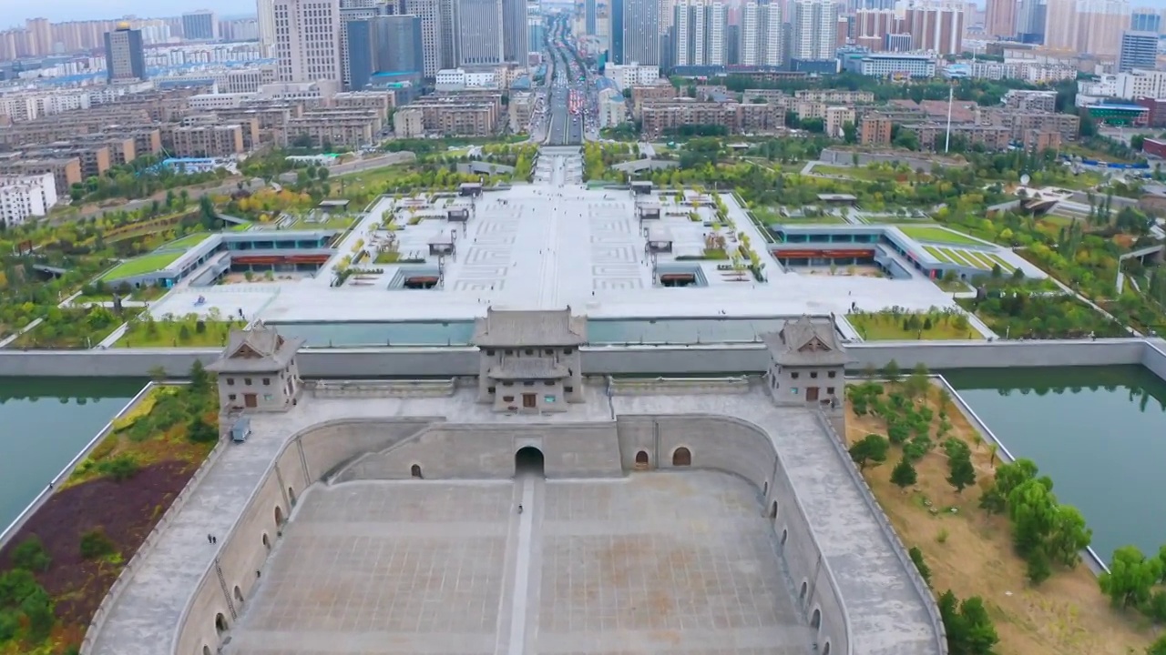 山西省大同市古城风光视频素材