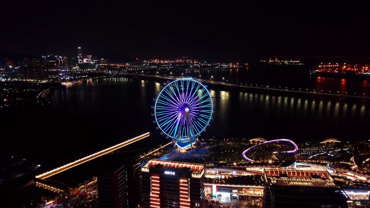 欢乐港湾摩天轮夜景035视频下载