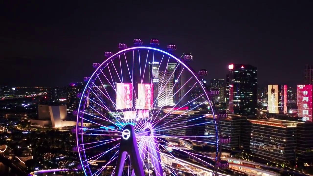 欢乐港湾摩天轮夜景0122视频下载