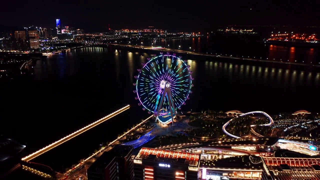 欢乐港湾摩天轮夜景088视频下载