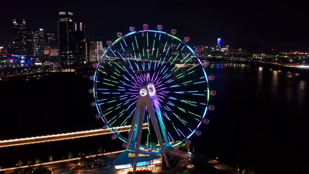 欢乐港湾摩天轮夜景101视频下载