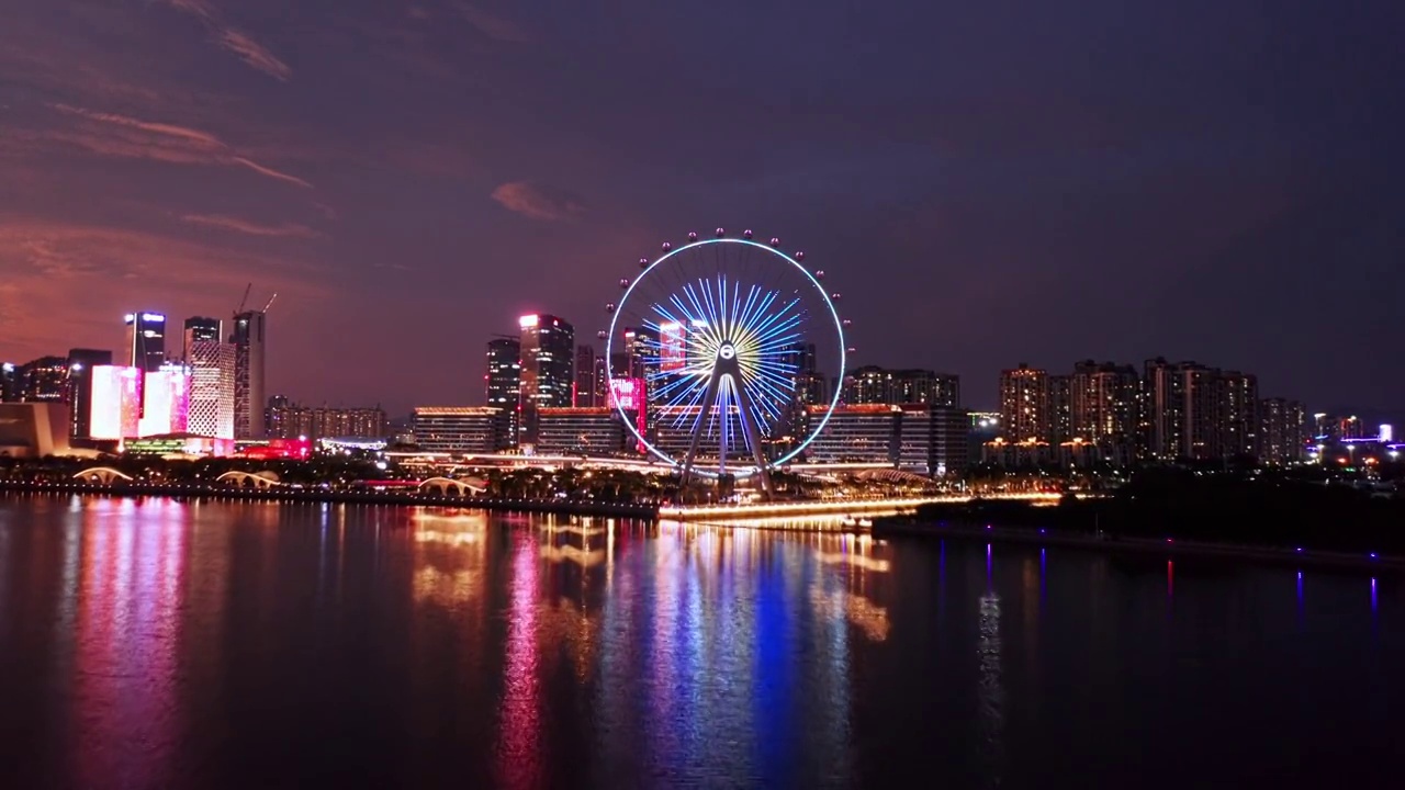 欢乐港湾摩天轮夜景106视频下载