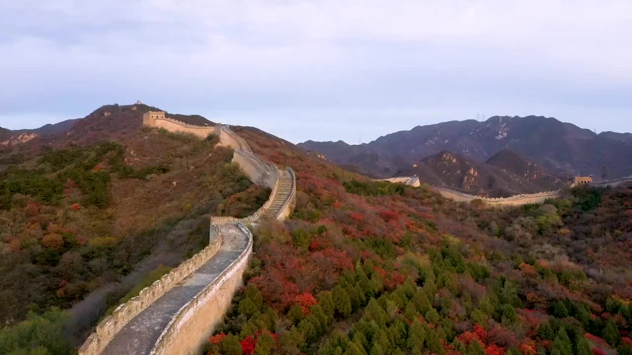 秋日北京八达岭长城视频素材