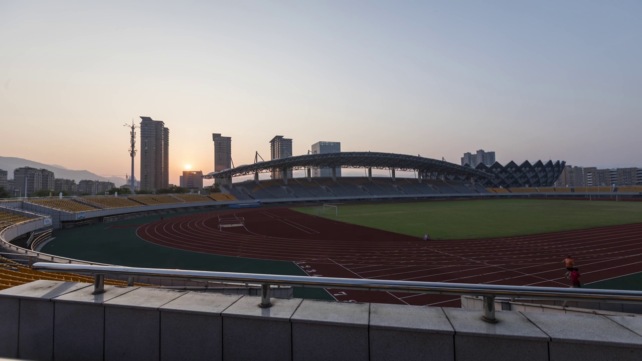 体育场日出延时视频素材