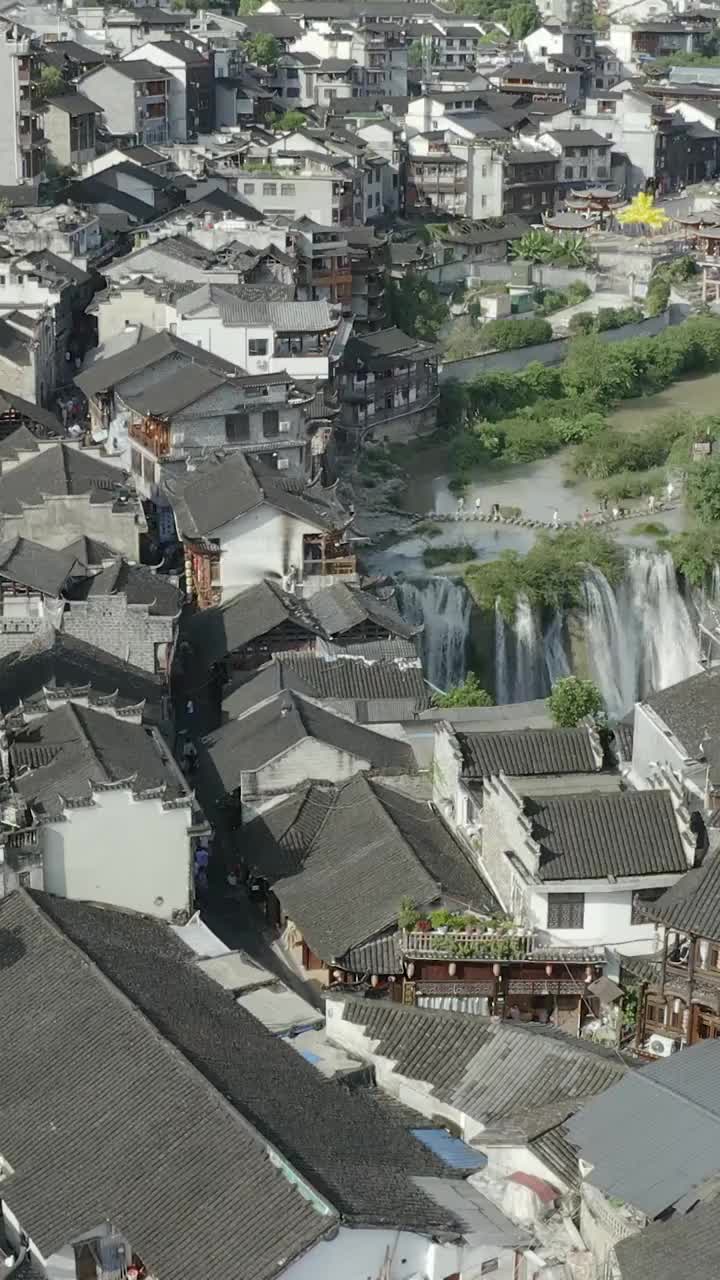 航拍湖南湘西芙蓉镇风光视频素材