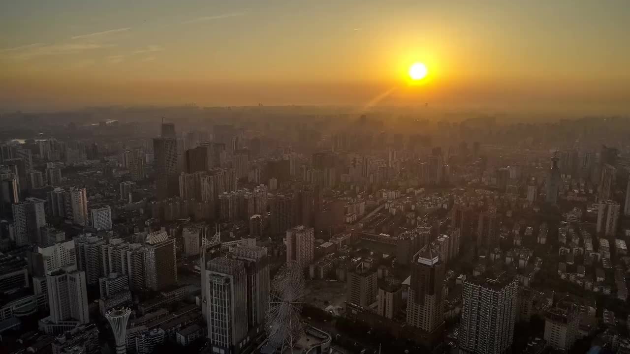 长沙市城东日出航拍 2视频素材