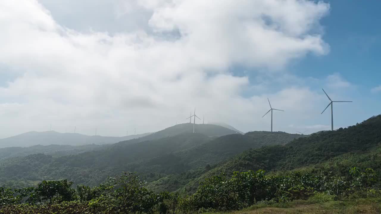 4k风力发电站延时摄影视频素材