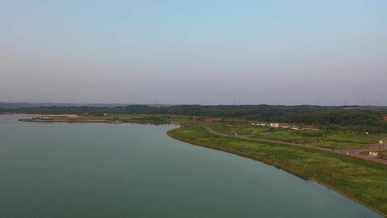 航拍湖南长沙松雅湖视频素材