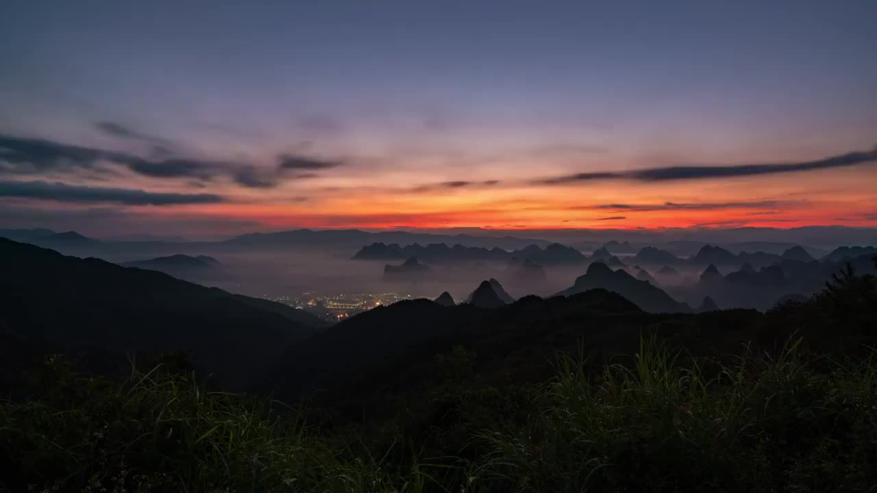 桂林堯山日出视频素材