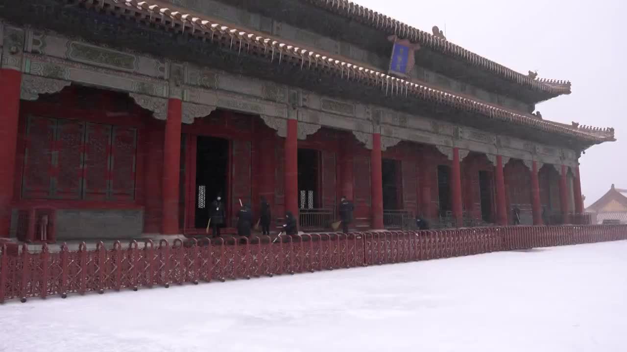 雪天的故宫视频素材