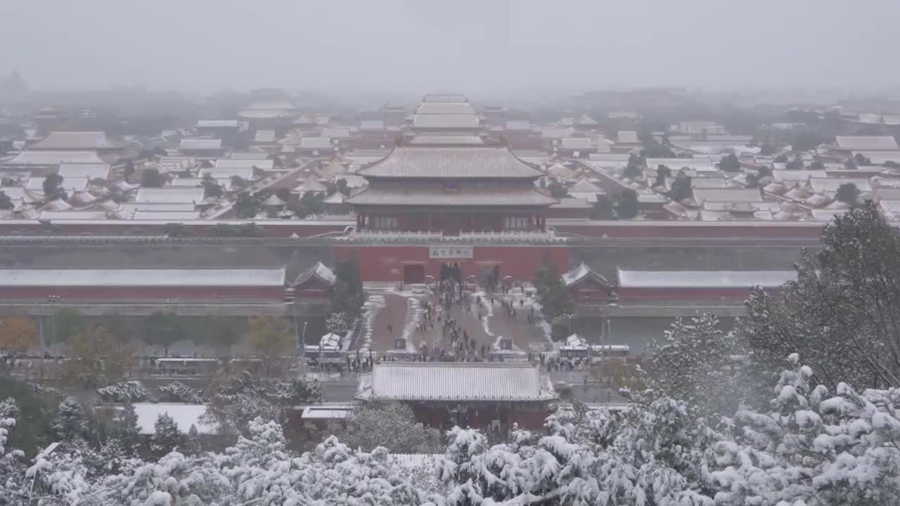 雪天的故宫视频素材