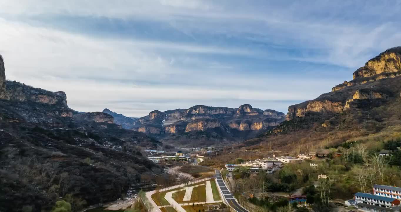 航拍石家庄天桂山景区延时视频素材