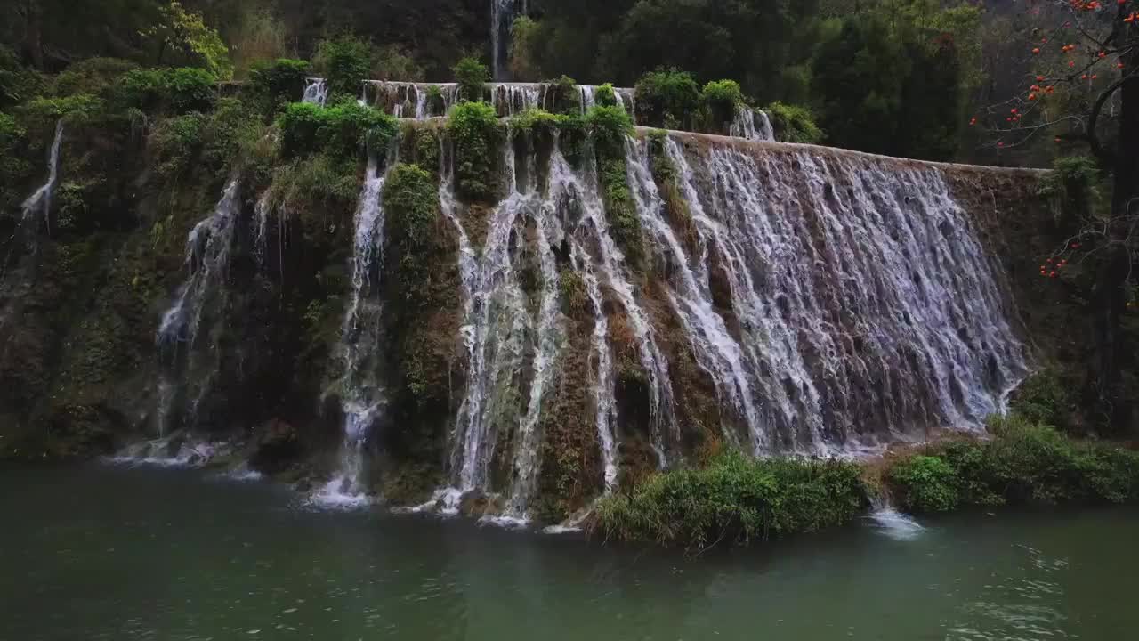 石家庄沕沕水景区瀑布拍摄视频素材