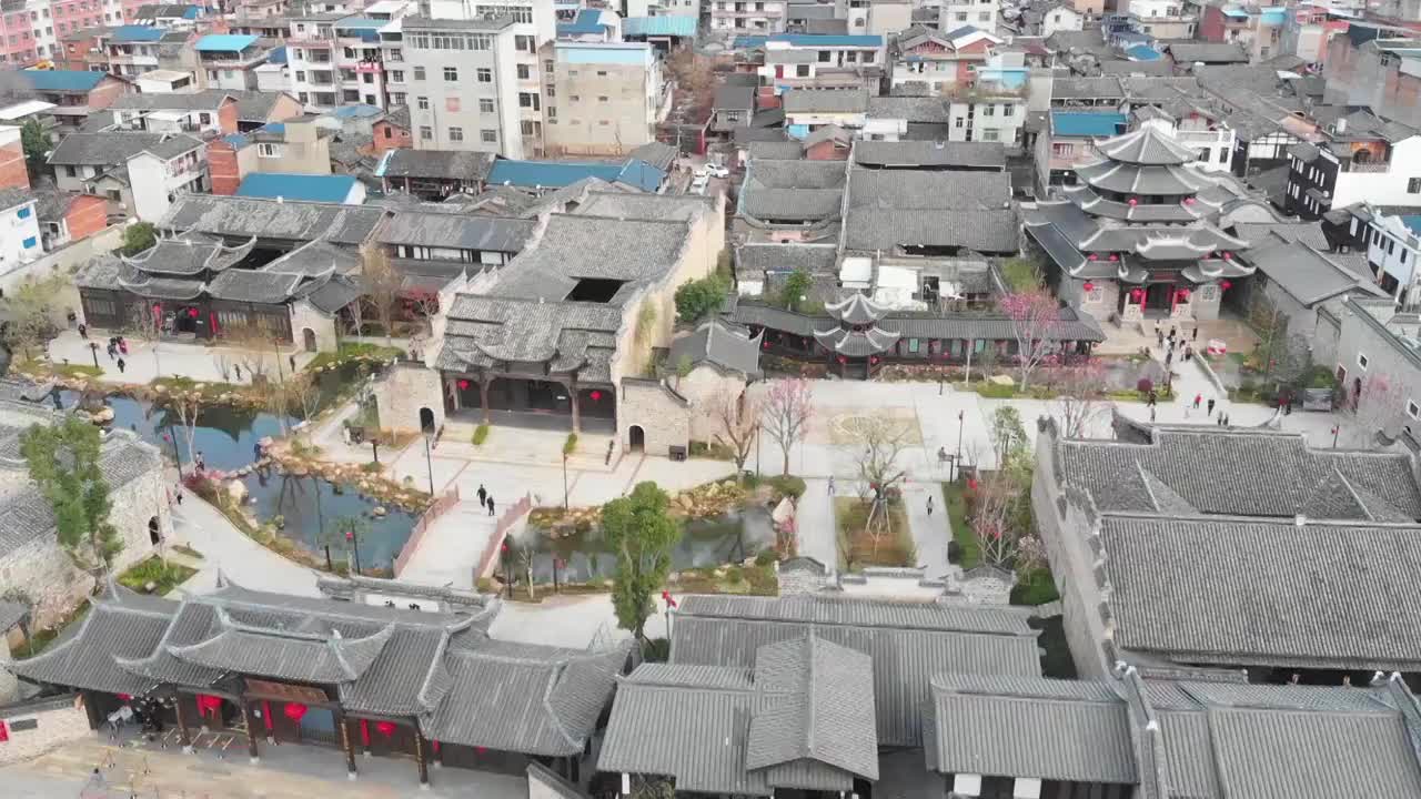 福建省龙岩市长汀县卧龙书院,闽西,客家视频素材