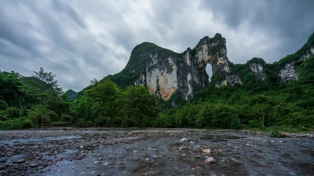 桂林南圩穿嚴延時视频素材