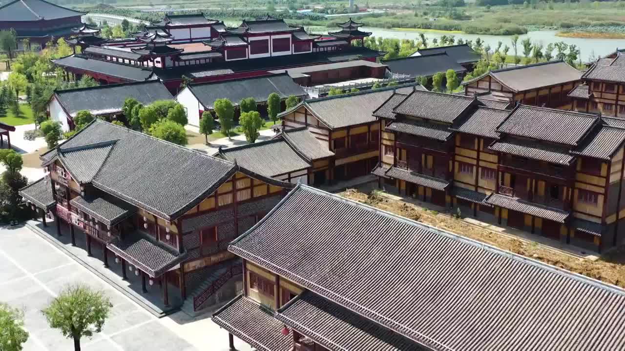 4k航拍中国风建筑视频素材