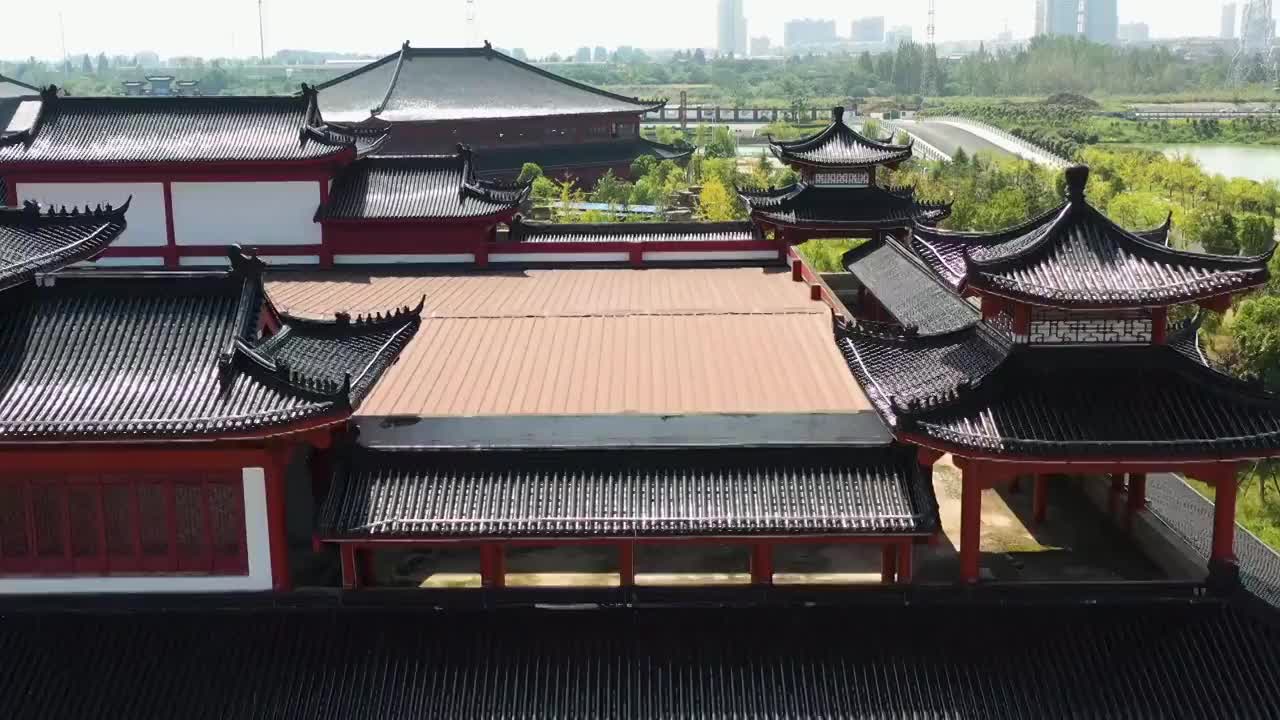 4k航拍中国风建筑视频素材