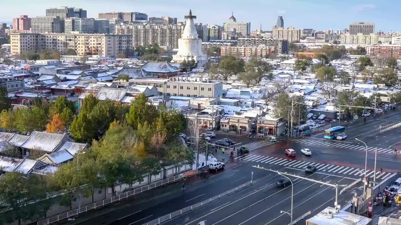 北京妙应白塔寺视频素材