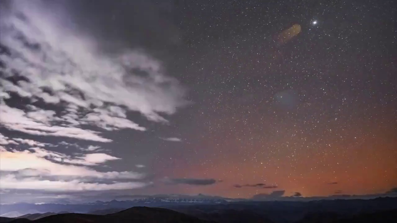 川西星空云层风光延时视频素材