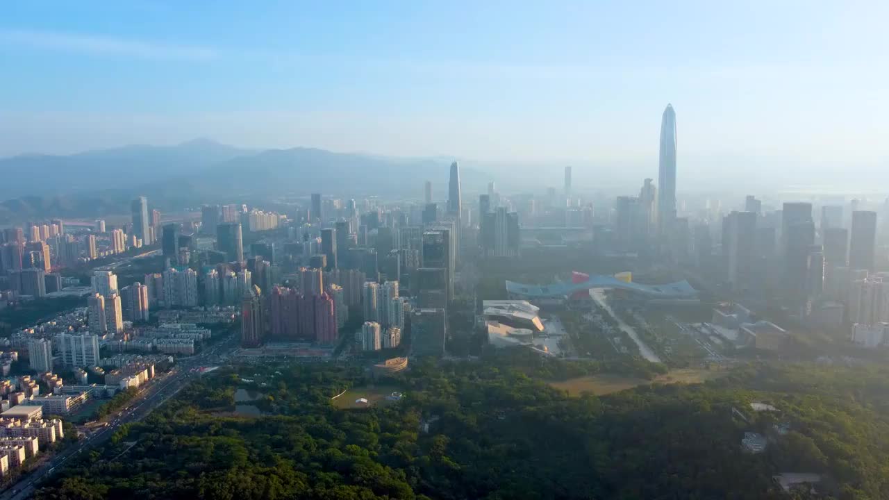 深圳福田CBD航拍视频视频素材