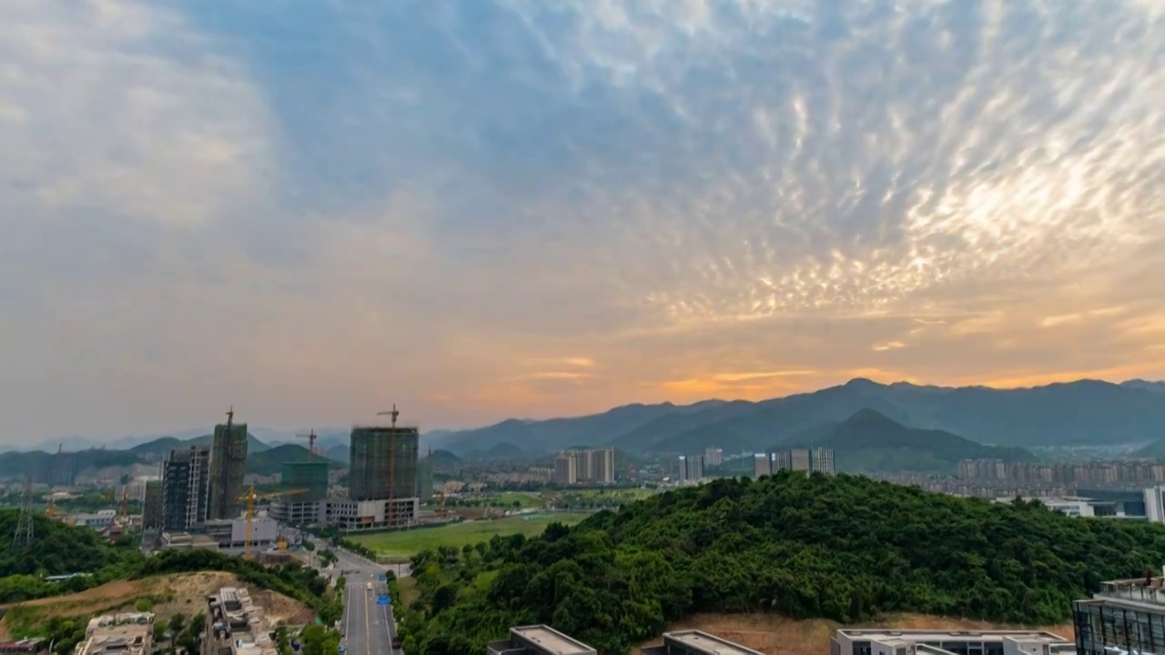 浙江杭州：富阳硅谷小镇云天延时视频视频素材