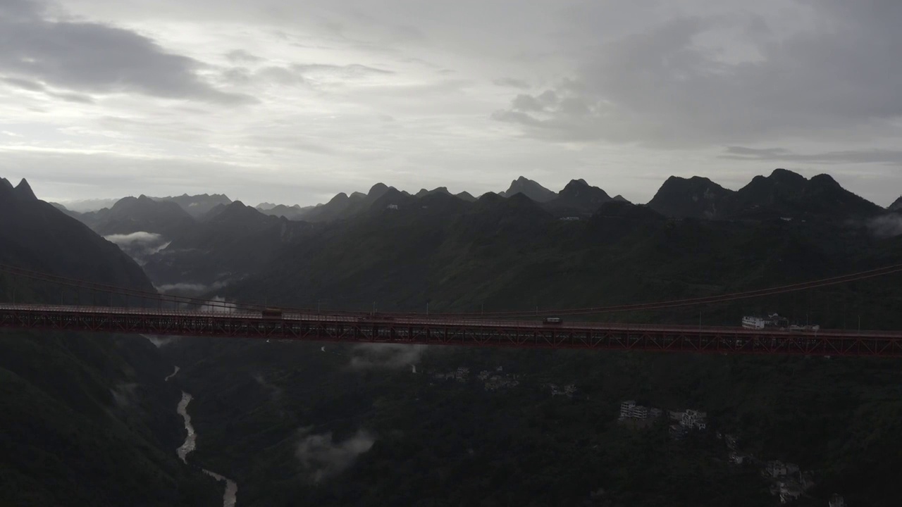 贵州坝陵河大桥日落视频素材