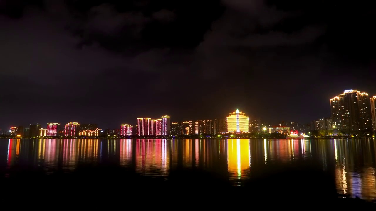 广东清远北江城市夜景视频素材