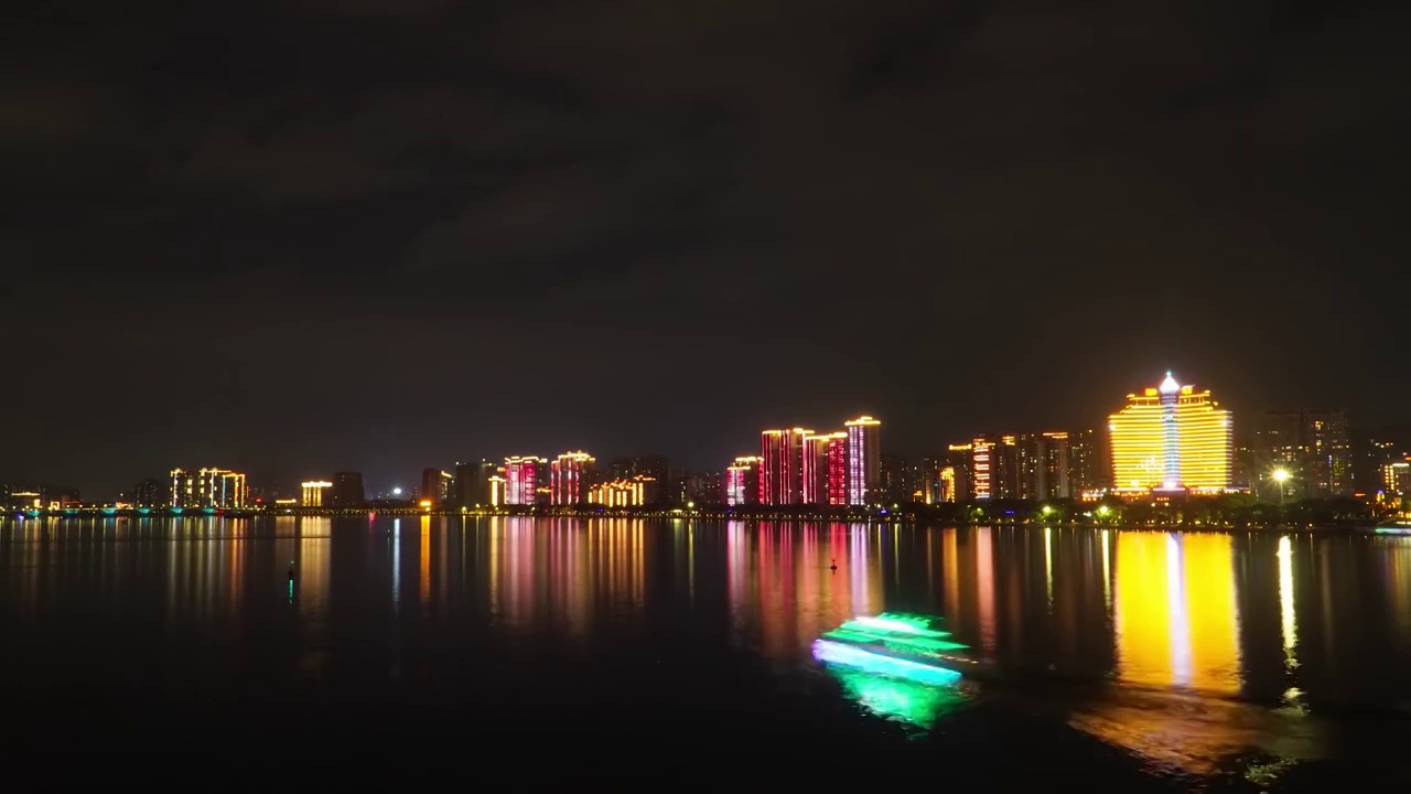 广东清远北江城市夜景视频素材